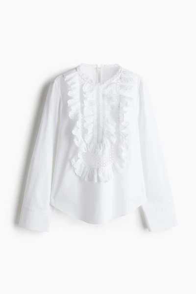 Ruffled Cotton Blouse