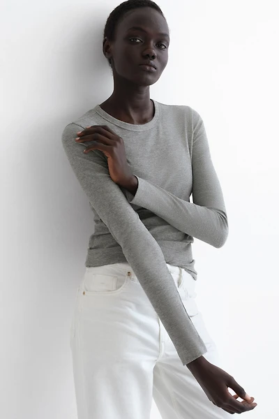 Ribbed Cotton-Blend Top