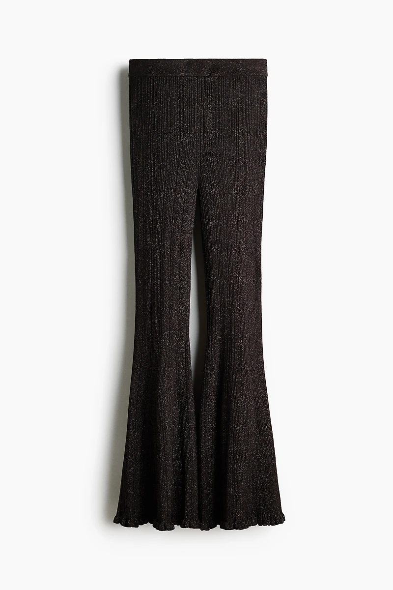 Pantalon scintillant en tricot côtelé