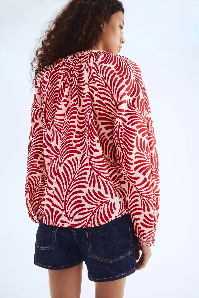 Blouse avec col sans rabat