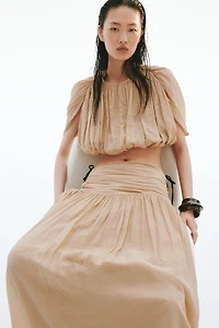 Gathered Crêpe Skirt