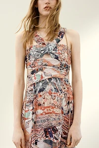 Draped Patterned Dress