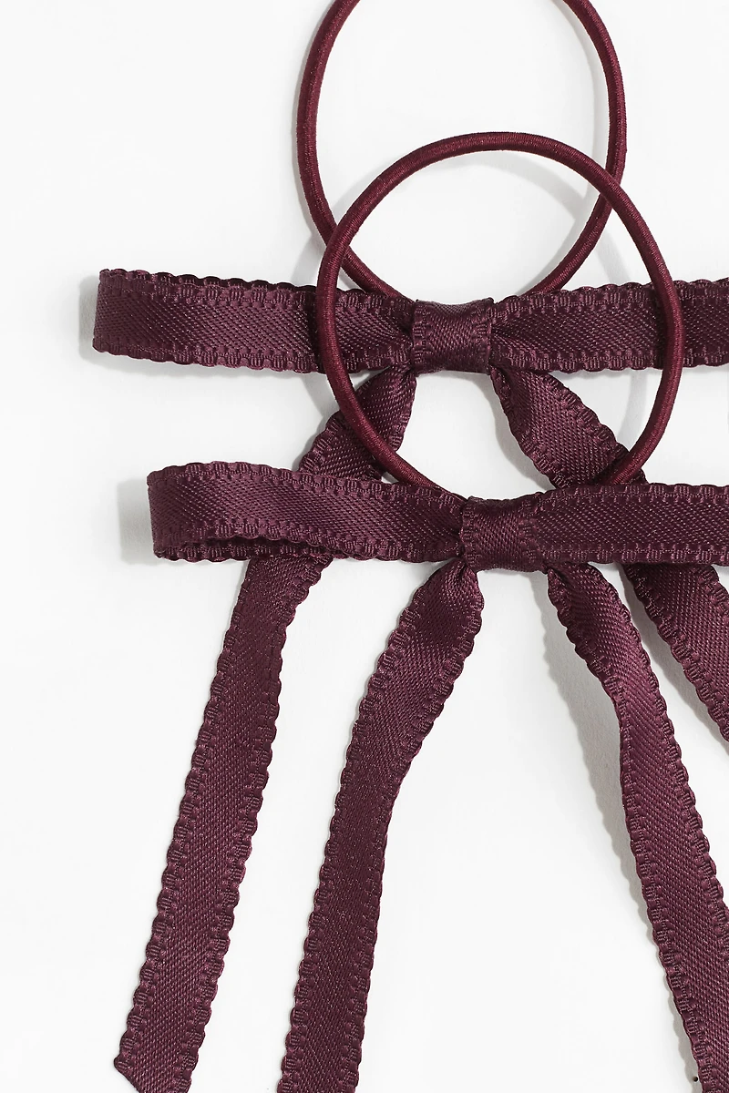 2-Pack Hair Elastics with Bow