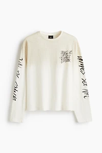 T-shirt à manches longues ample en jersey