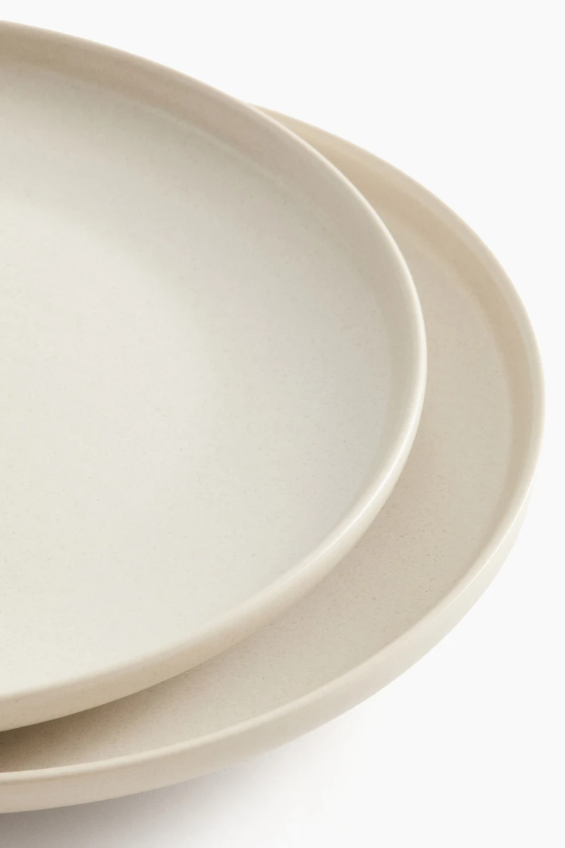 Lot de 2 grandes assiettes avec glaçure réactive