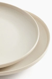 Lot de 2 grandes assiettes avec glaçure réactive