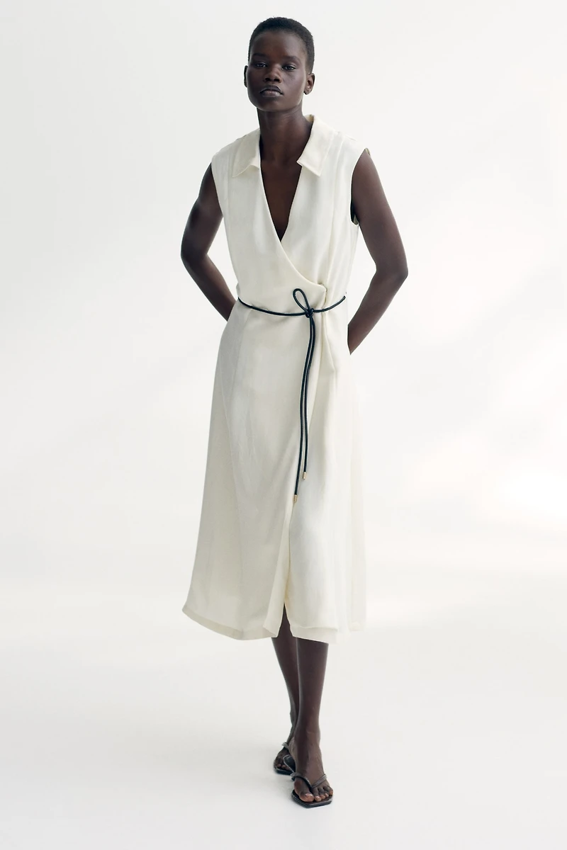 Tie-Belt Wrap Dress