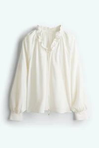 Blouse volantée avec cordon de serrage