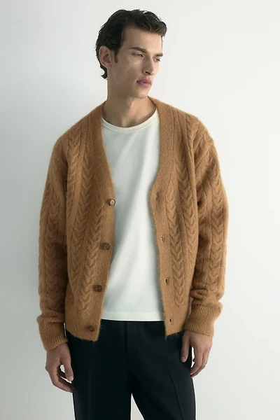 Loose-Fit Wool-Blend Cardigan
