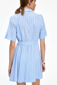 Tie-Belt Shirt Dress