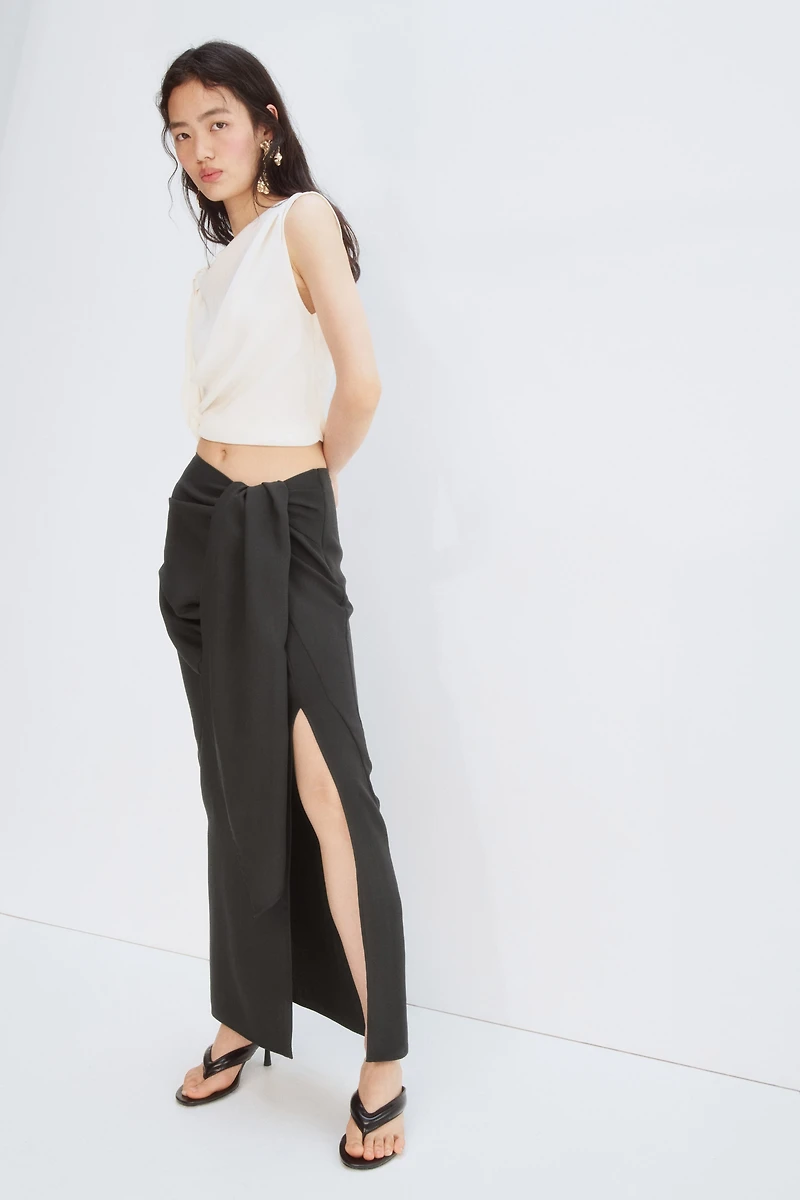 Knot-Detail Maxi Skirt