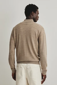 Regular-Fit Half-Zip Merino Wool Sweater