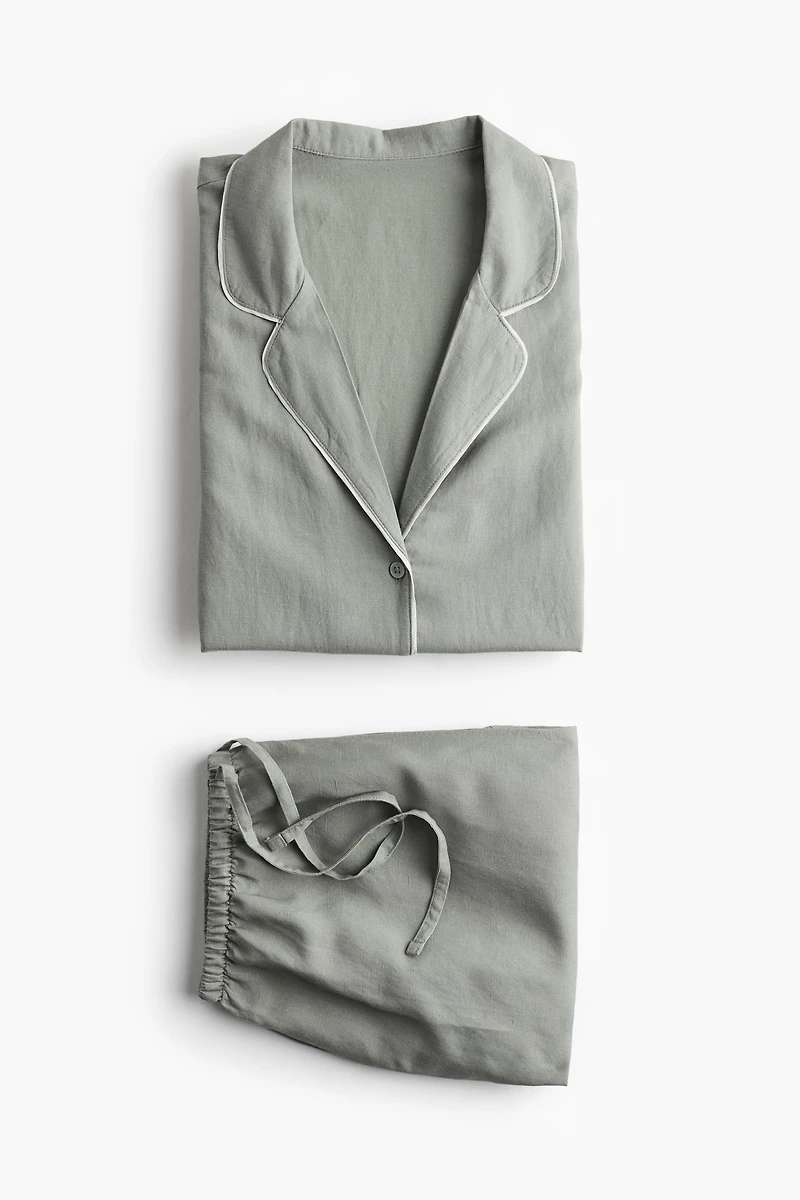 Linen-Blend Pajamas