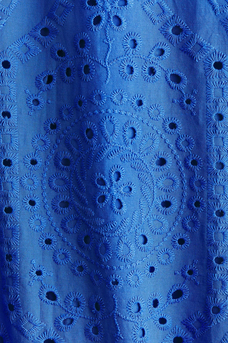 Eyelet-Embroidered Cotton Shirt Dress