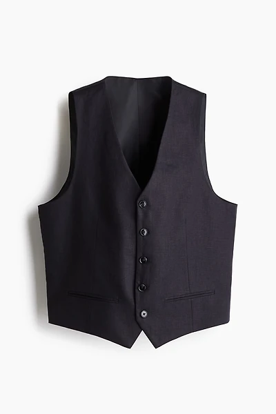 Slim-Fit Linen Suit Vest