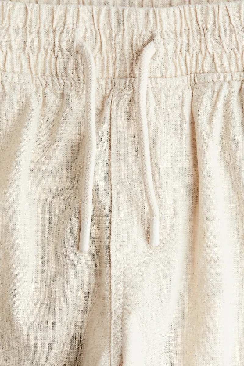 Linen-Blend Cargo Shorts
