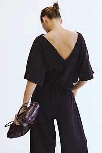 Textured Jersey Jumpsuit