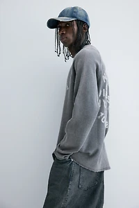 T-shirt gaufré classique à manches longues