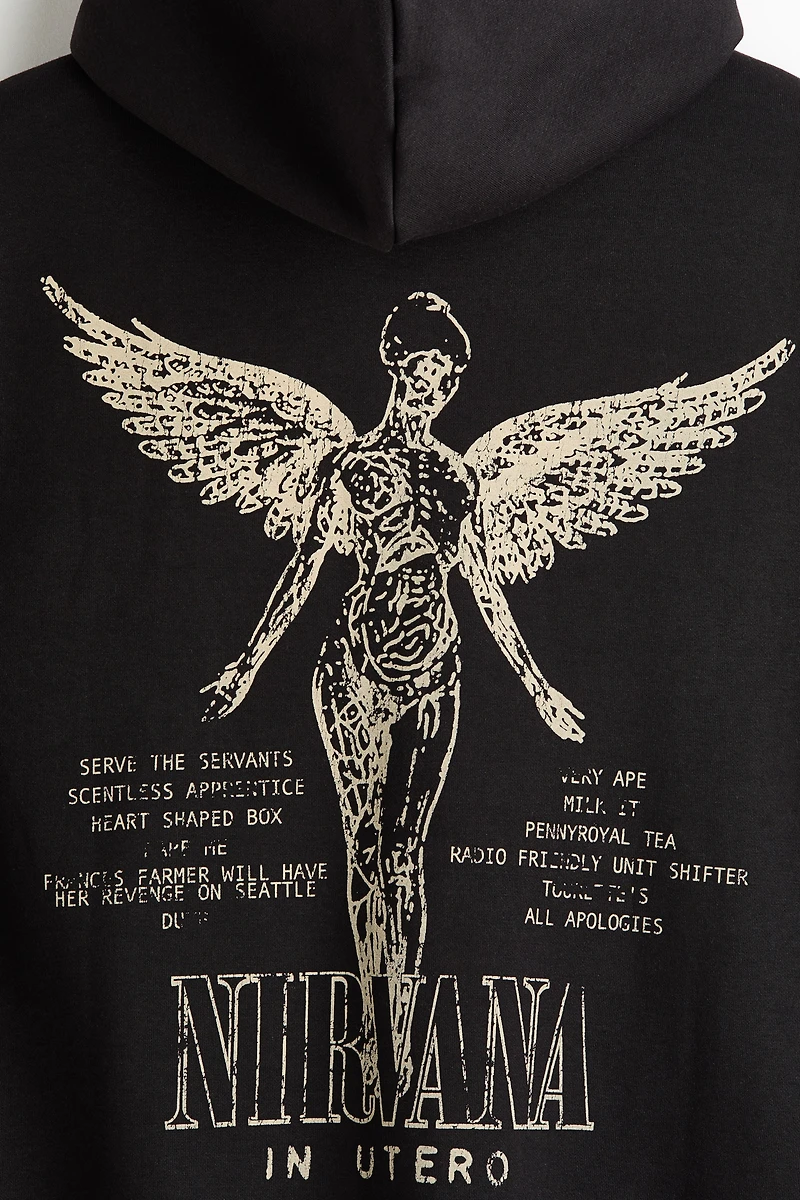 Loose-Fit Printed Hoodie