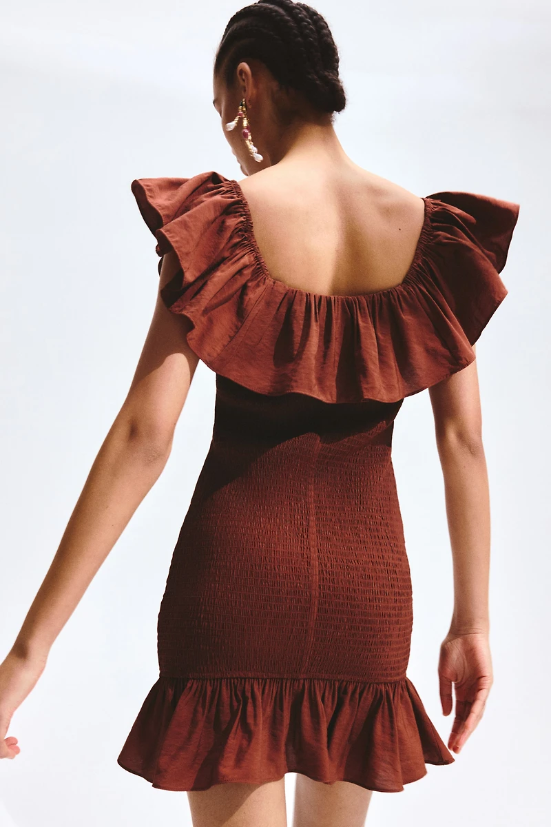 Flounced Off-the-Shoulder Dress