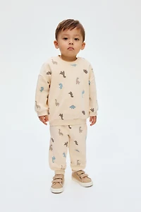 2-Piece Printed Brushed-Inside Sweatsuit