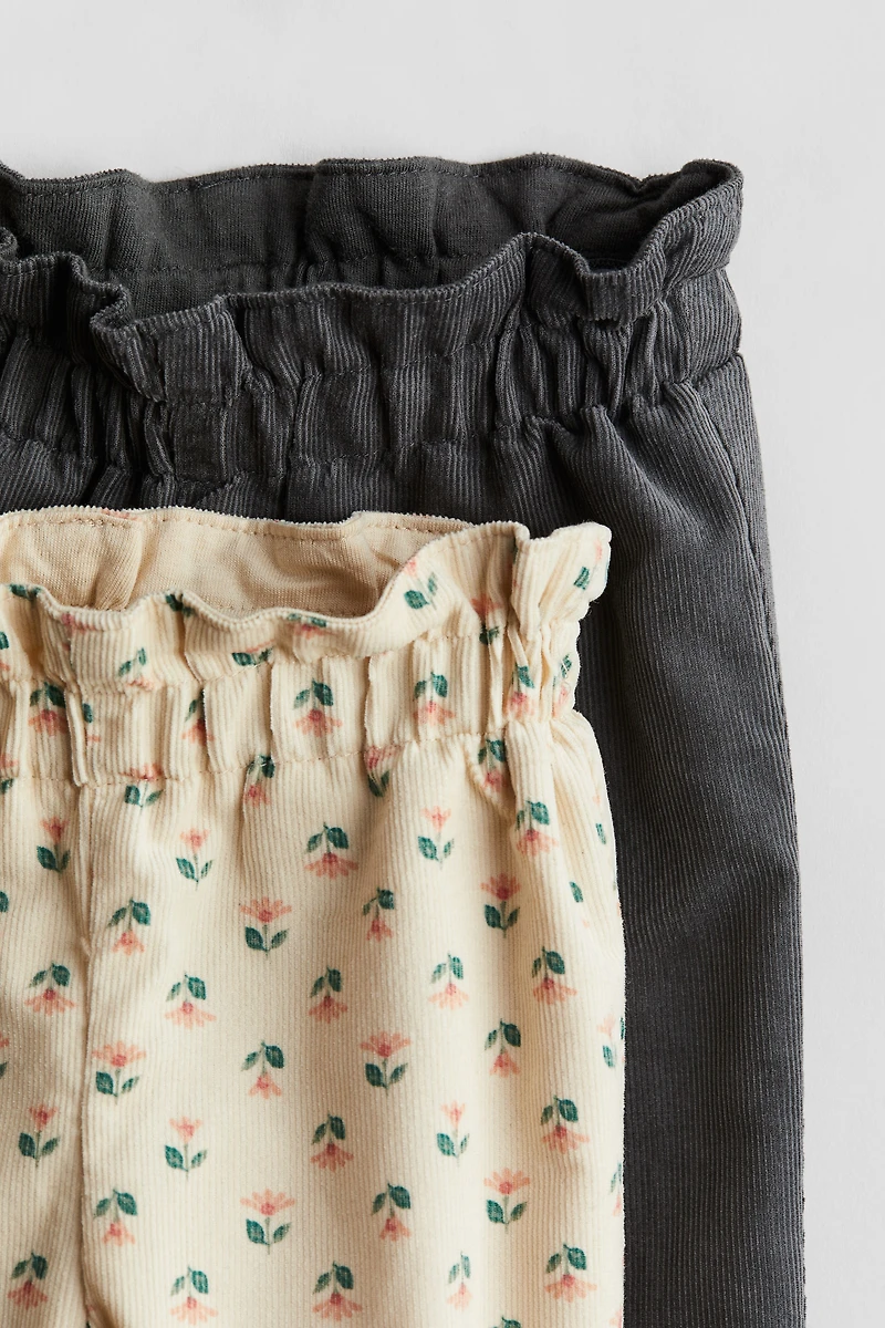 Lot de 2 pantalons taille froncée