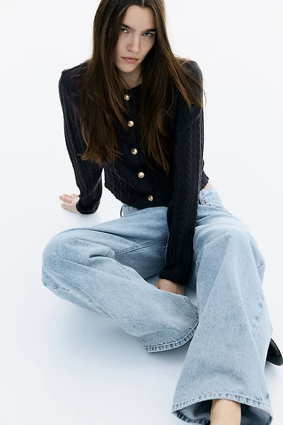 Cable-Knit-Look Cardigan