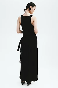 Linen-Blend Scarf-Detail Dress