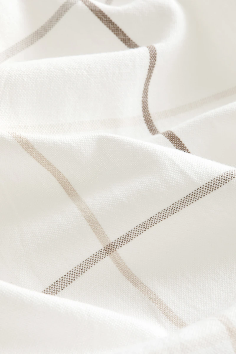 Patterned Linen-Blend Tablecloth