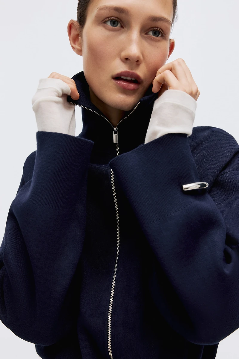 Cardigan with Zipper