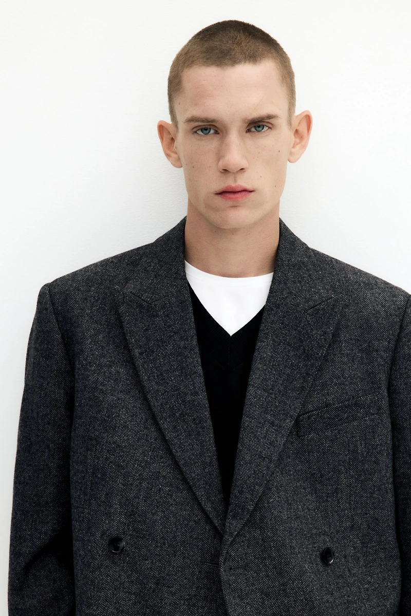 Relaxed-Fit Double-Breasted Jacket