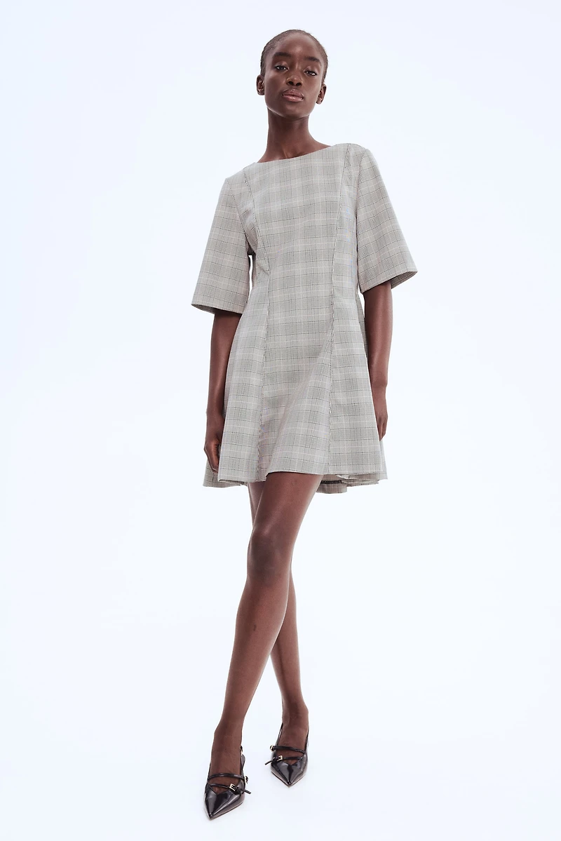 Twill Tapered-Waist Dress