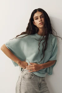 Batwing-Sleeved Knit Top
