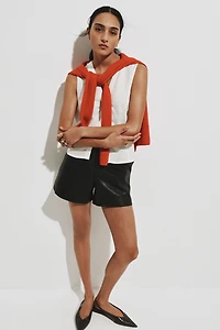 Sleeveless Linen-Blend Shirt