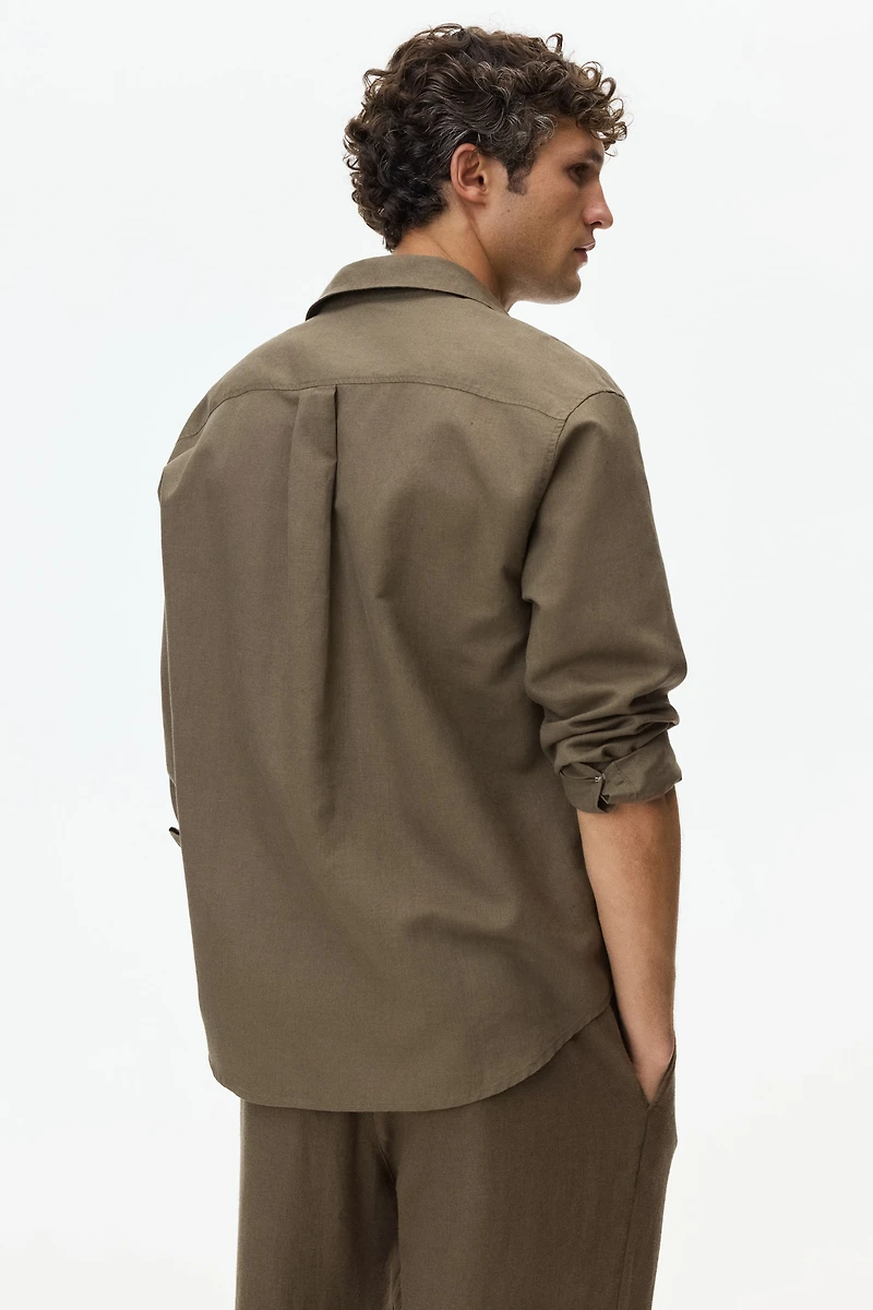 Relaxed-Fit Linen-Blend Shirt