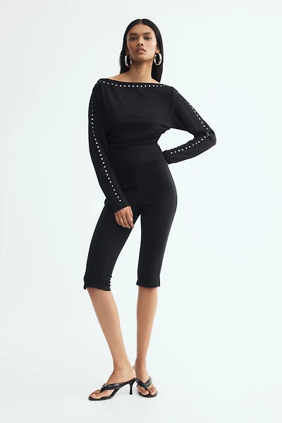 Studded Boat-Neck Top