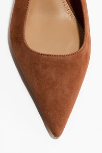 Pointed Suede Slingbacks