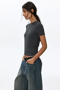 T-shirt côtelé en viscose
