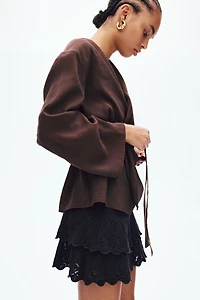 Oversized Tie-Belt Jacket