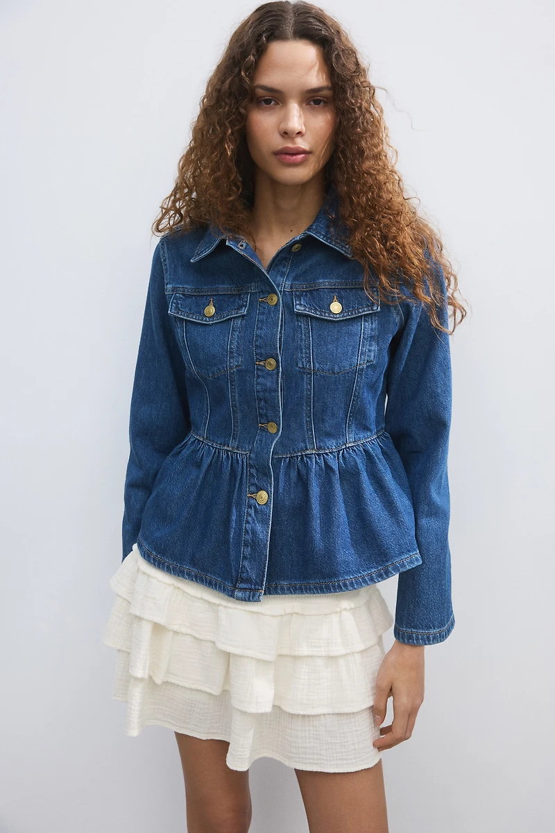 Tiered Viscose Mini Skirt