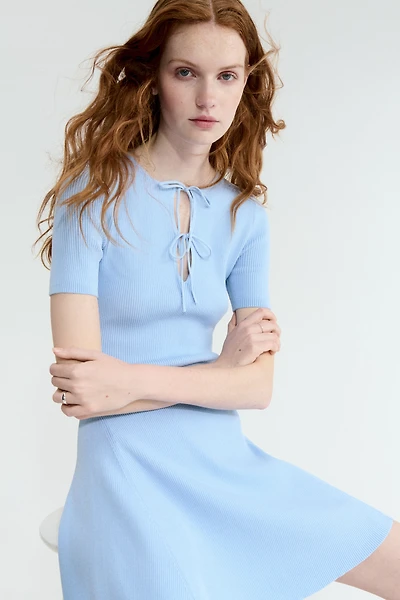 Rib-Knit Mini Dress