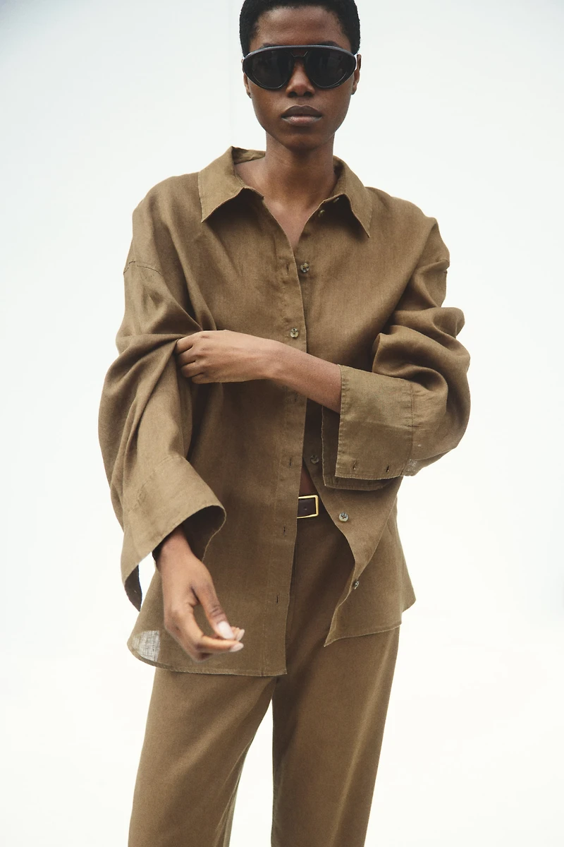 Linen-Blend Pants