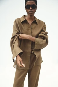Linen-Blend Pants