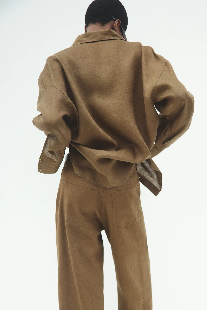 Linen-Blend Pants