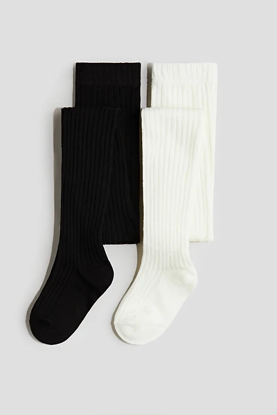 Lot de 2 collants en fin tricot