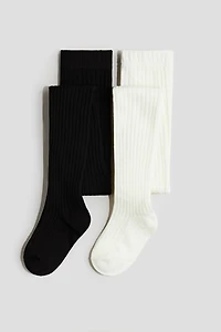 Lot de 2 collants en fin tricot