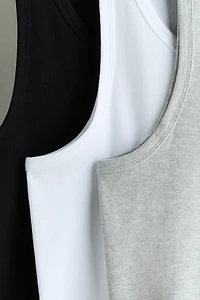 3-Pack Slim-Fit Ribbed Tank Tops