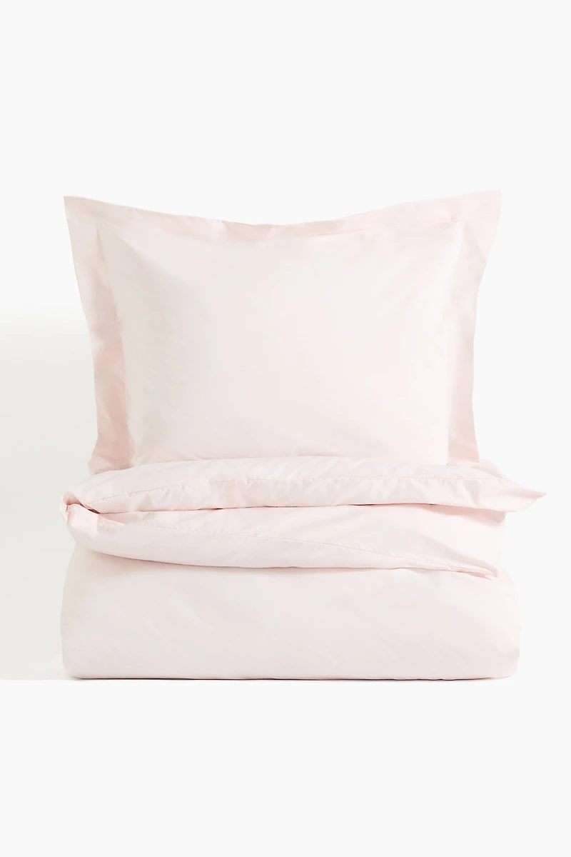 Twin Cotton Percale Duvet Cover Set