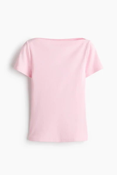 Boat-Neck Cotton Top