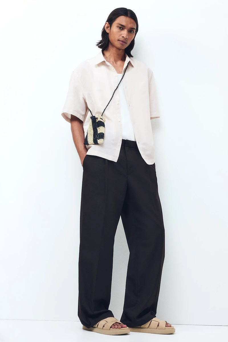 Relaxed-Fit Short-Sleeved Linen-Blend Shirt